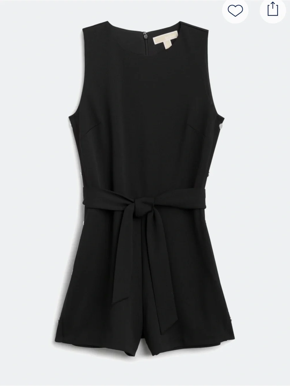 Michael Kors Leena Snap Sleeveless Tie-Waist Romper